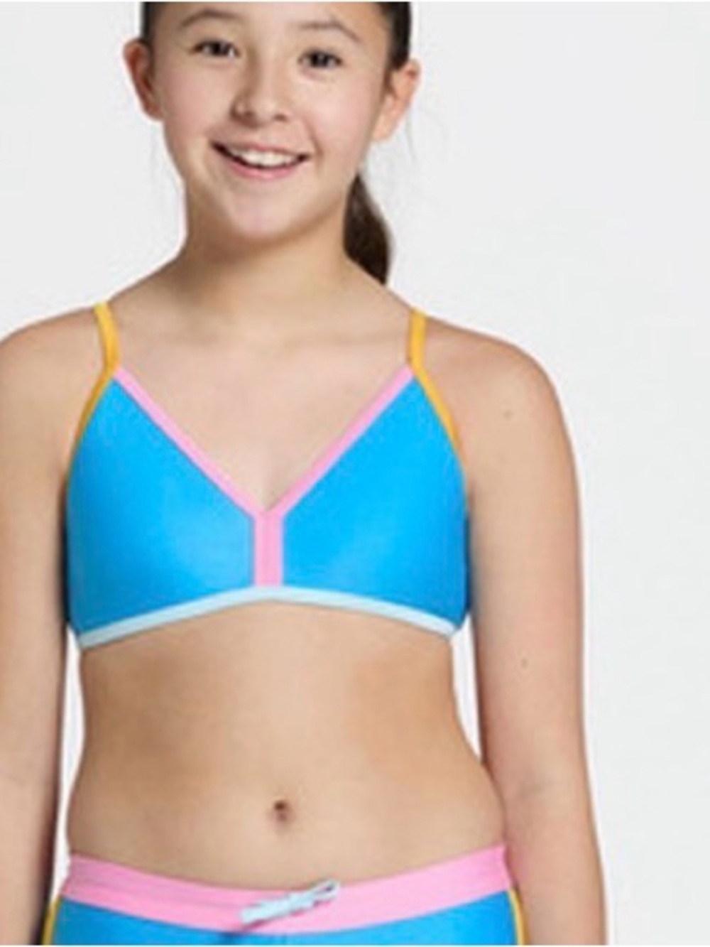 DSG Girls Blue Pink Yellow Swim top
